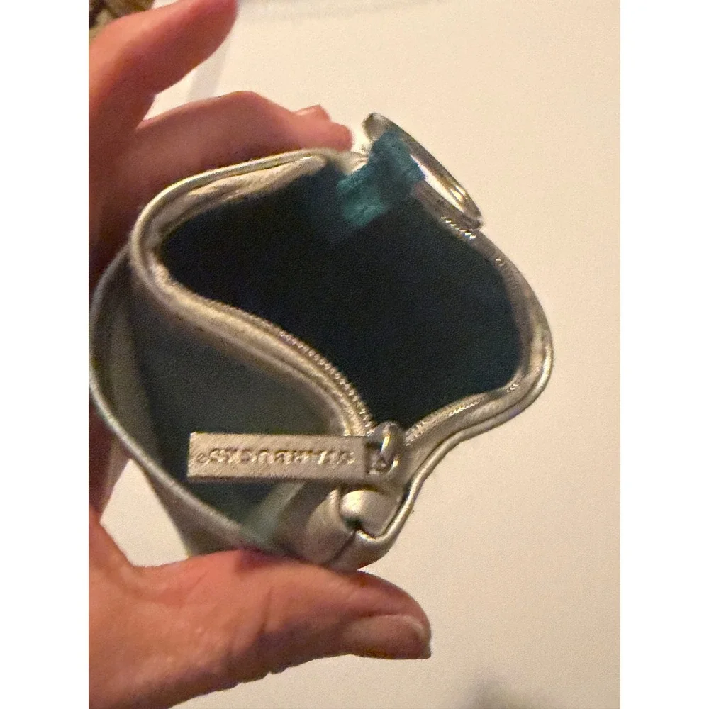 Starbucks‎ Metallic Ombre Coin Purse Keychain Teal Silver Gradient Mini Pouch